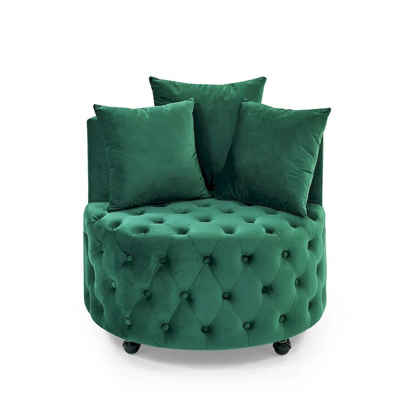 Green Modern 30 Swivel Tufted Accent Chair