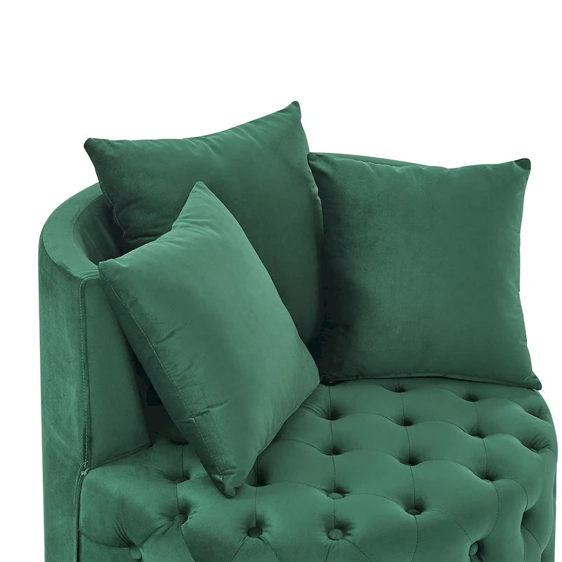 Green Modern 30 Swivel Tufted Accent Chair