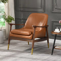 29.2 Faux Leather Lounge Chair with Tapered Legs