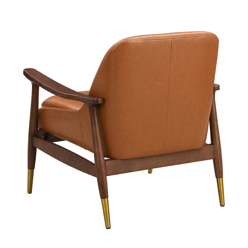 29.2 Faux Leather Lounge Chair with Tapered Legs