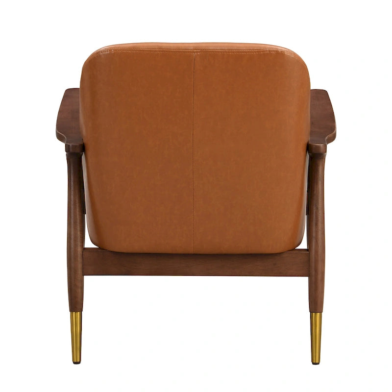 29.2 Faux Leather Lounge Chair with Tapered Legs
