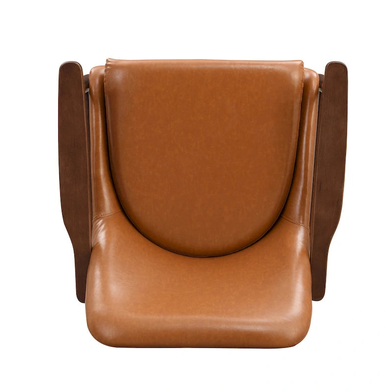 29.2 Faux Leather Lounge Chair with Tapered Legs