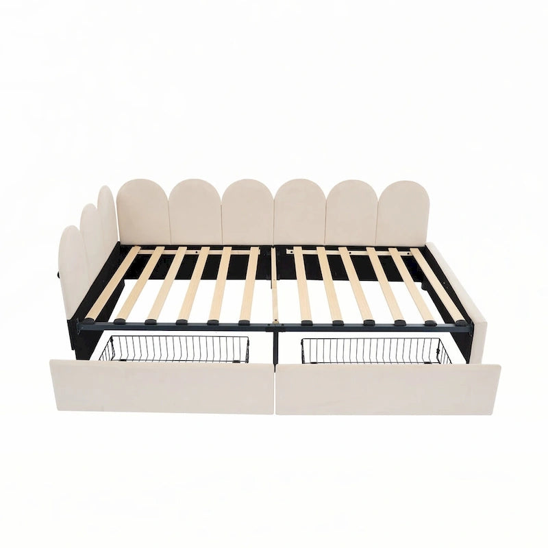 Twin size Upholstered Daybed with 2 Drawers