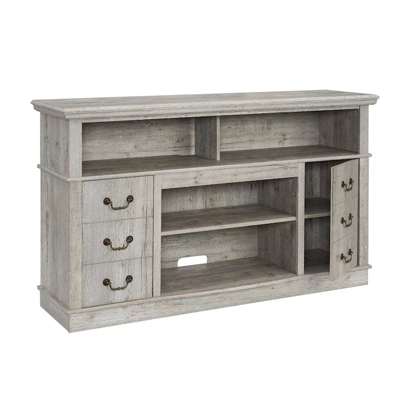 Traditional Rustic TV Stand with 6 Drawer, 4 Storage Shelf and Cable Management For Room Bedroom