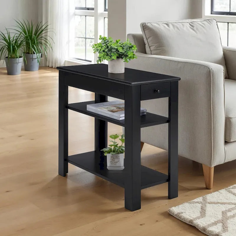1 Drawer Chairside End Table with Shelves