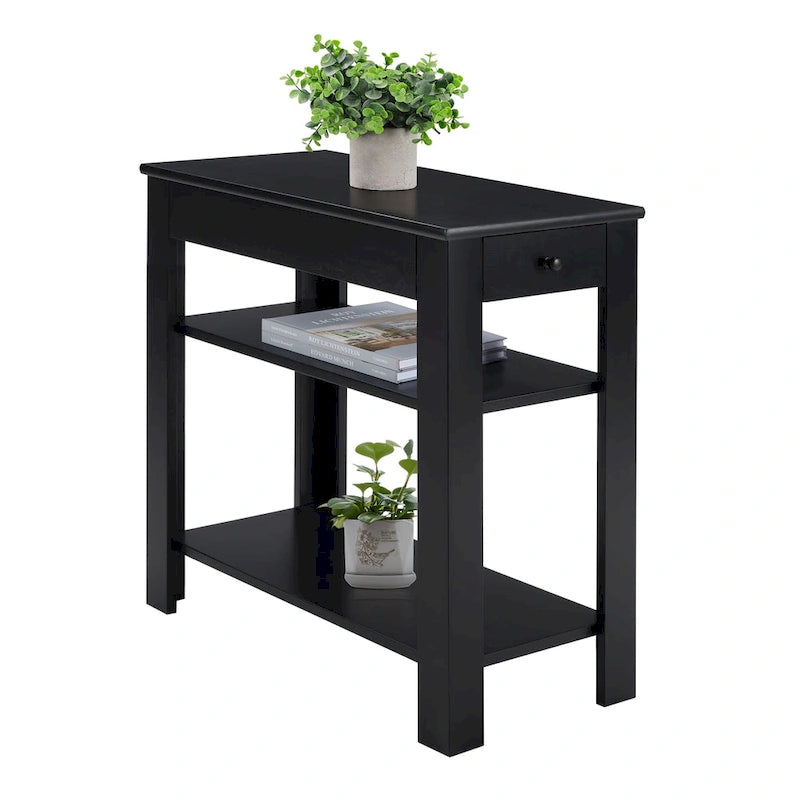 1 Drawer Chairside End Table with Shelves