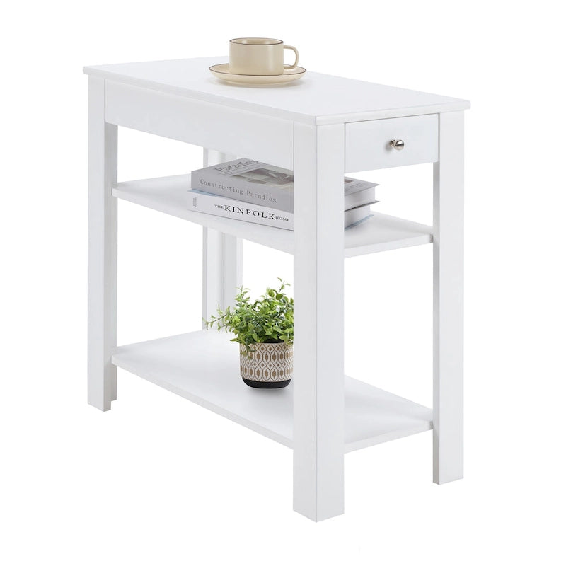 1 Drawer Chairside End Table with Shelves