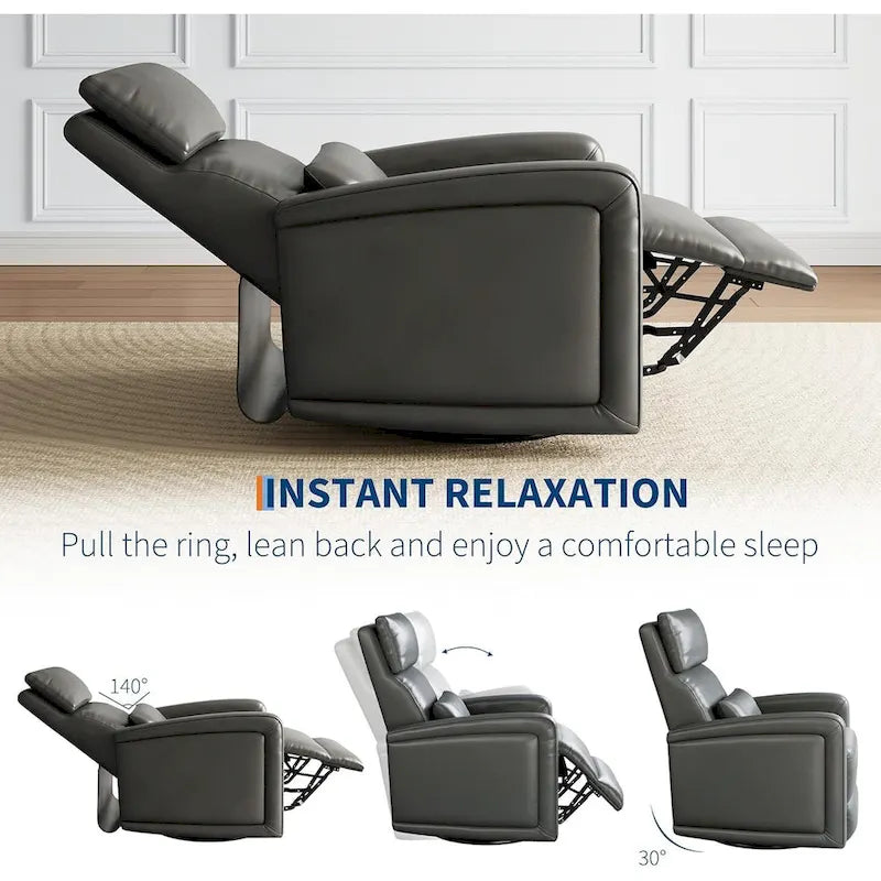 Manual Reclinder, 360 Swivel Rocking Glider Reclinder Chair with Ergonomic Backrest