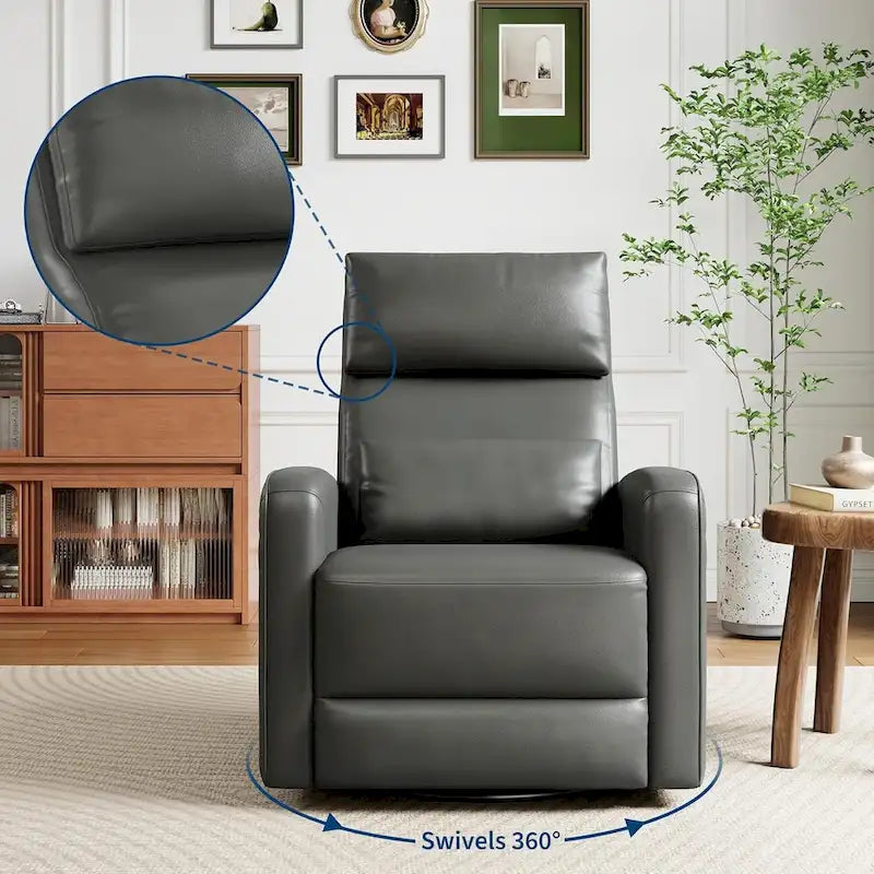 Manual Reclinder, 360 Swivel Rocking Glider Reclinder Chair with Ergonomic Backrest