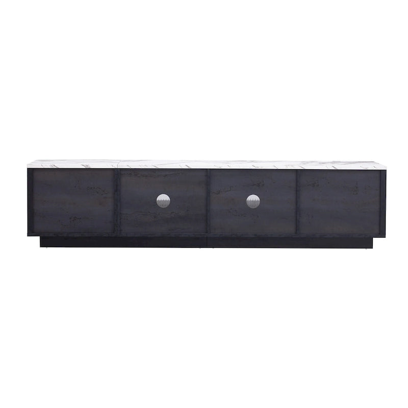 Black,White 62.9 TV Stand with 4 Drawers & Large Cabinet for TVs Up to 70
