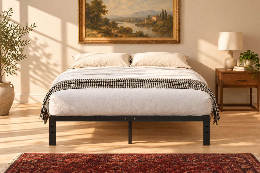 Kids Bed Frames Queen Size Metal Bed Frames Mattress Foundation(Twin/Full/Queen/King 4 Options)