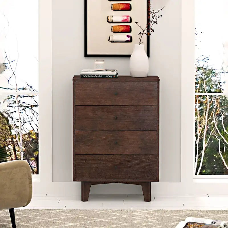 Auburn Solid Wood Dresser with Retro Handle