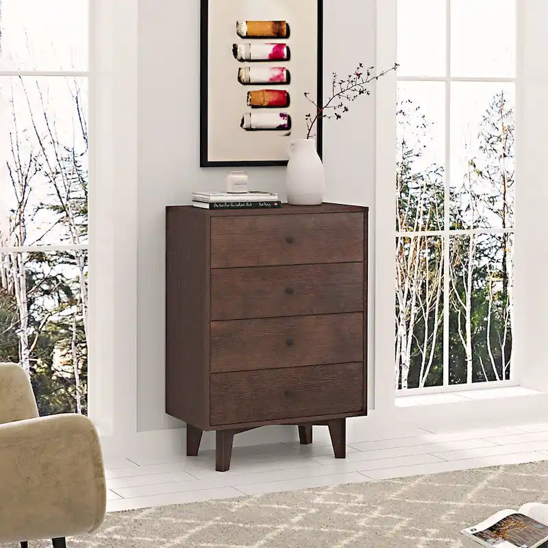 Auburn Solid Wood Dresser with Retro Handle