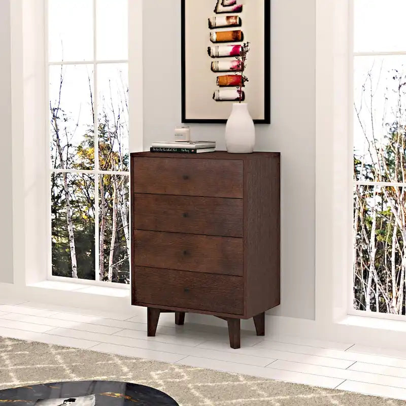 Auburn Solid Wood Dresser with Retro Handle
