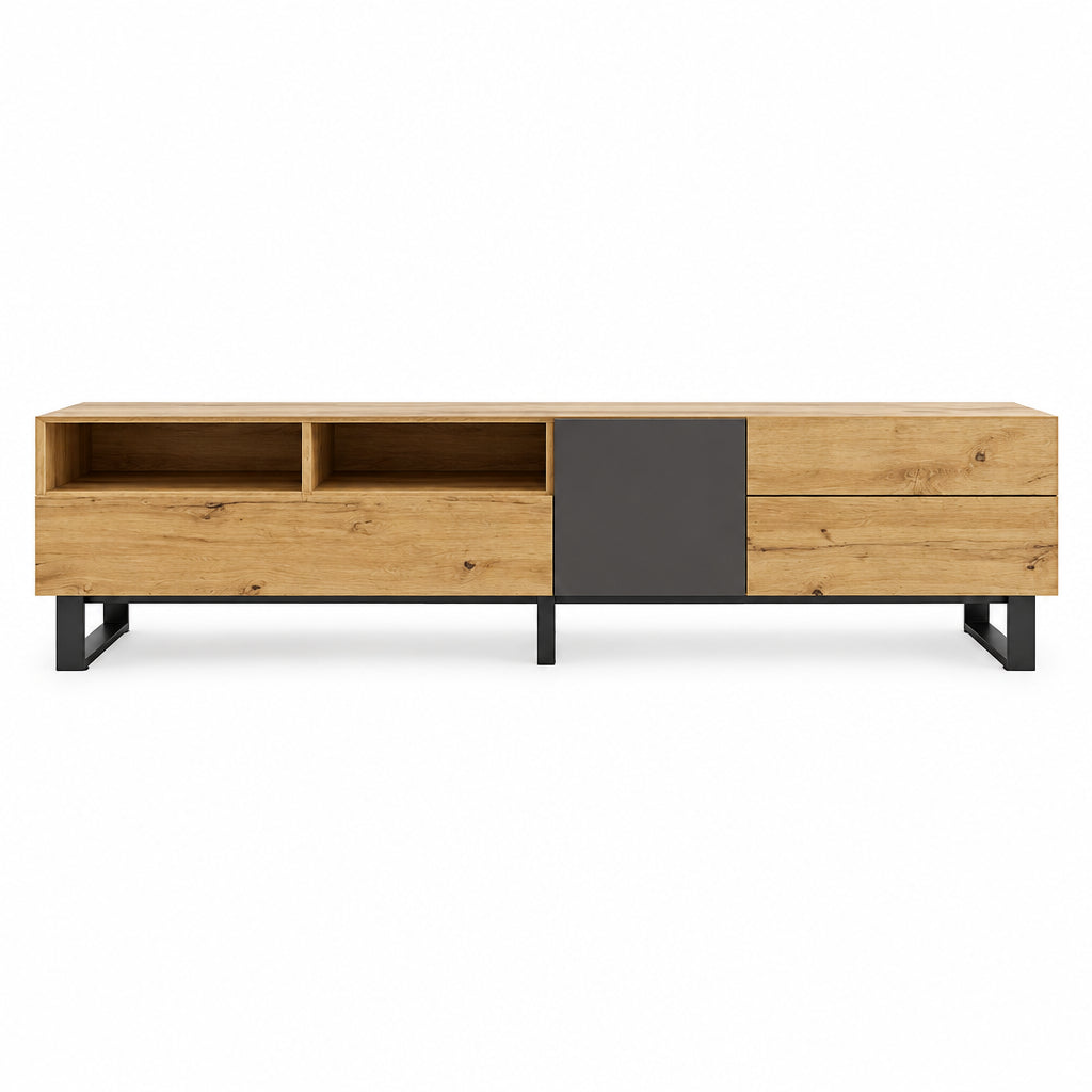 Modern TV Stand for 80 TV with Double Storage Space