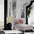 Pleated Velvet Upholstered Chaise
