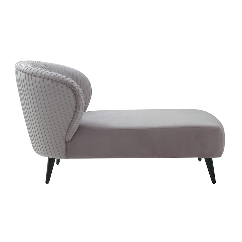 Pleated Velvet Upholstered Chaise