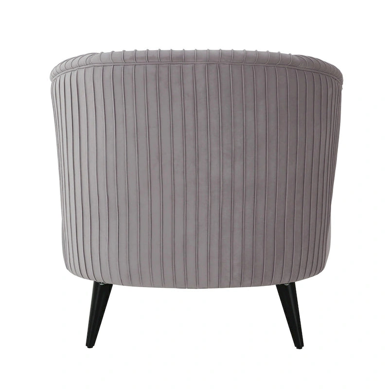 Pleated Velvet Upholstered Chaise