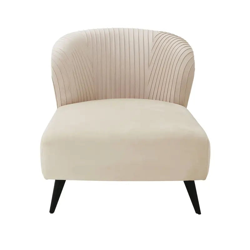 Pleated Velvet Upholstered Chaise