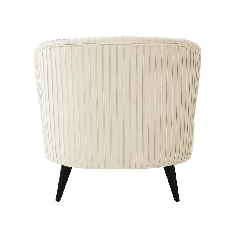 Pleated Velvet Upholstered Chaise