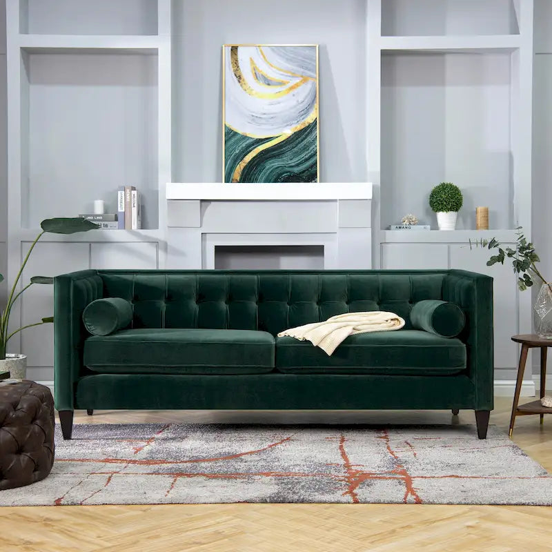 84 Modern Upholstered Tufted  Sofa