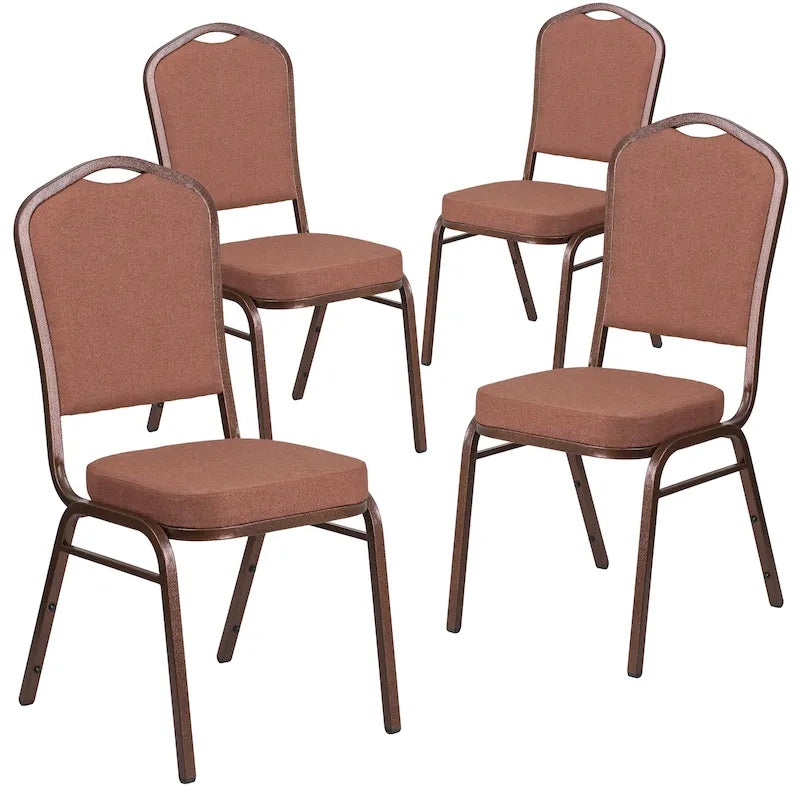 Steel/ Fabric Crown Back Stacking Banquet Chair (Set of 4)