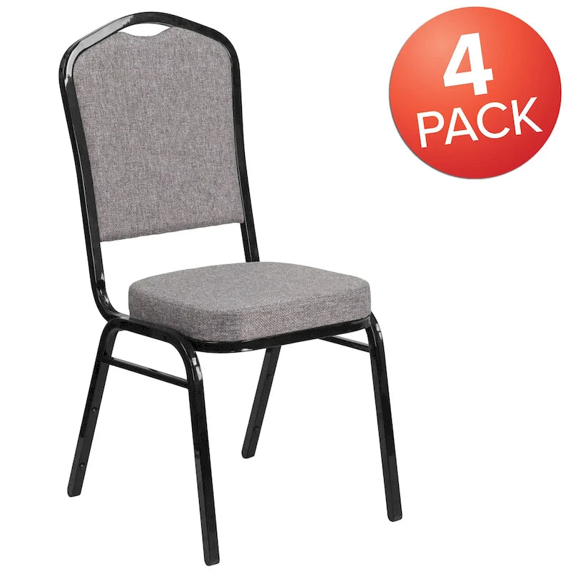Steel/ Fabric Crown Back Stacking Banquet Chair (Set of 4)