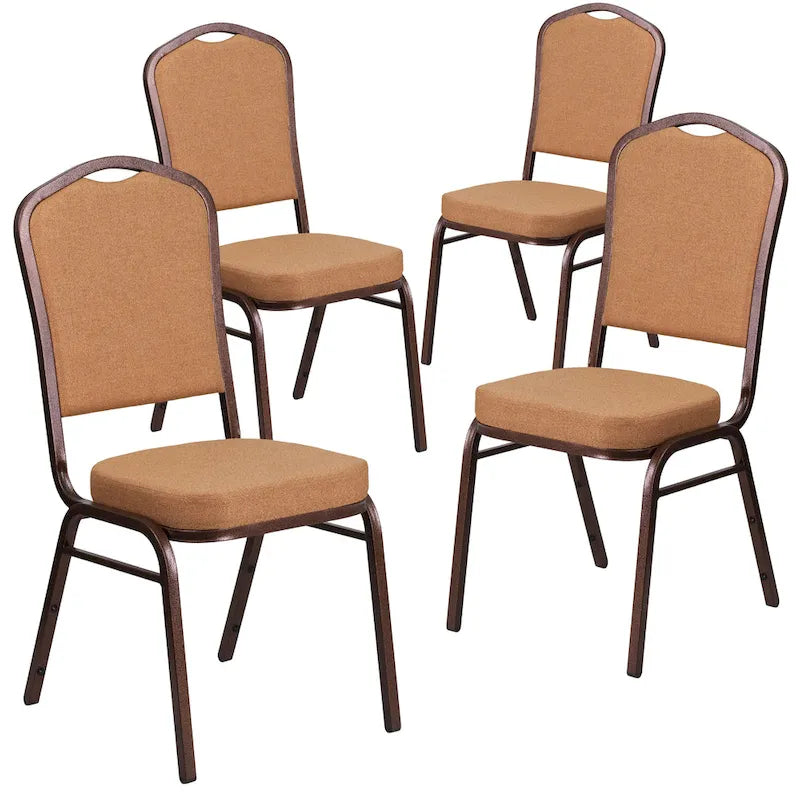 Steel/ Fabric Crown Back Stacking Banquet Chair (Set of 4)