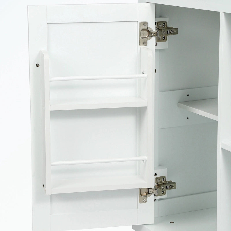 Kitchen Cart with 5 Wheels with Storage Cabinet and 3 Drawers