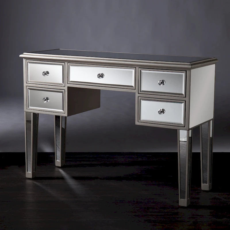 Contemporary Mirrored Glass Console Table