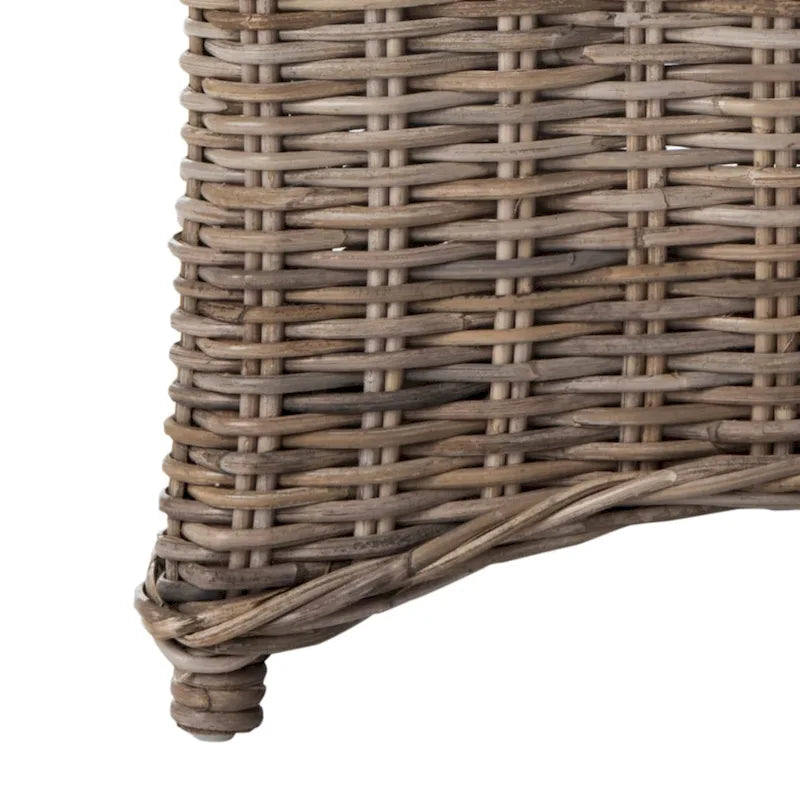 Wicker Washed Wingback Arm Chair (Fully Assembled)