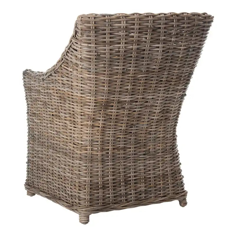 Wicker Washed Wingback Arm Chair (Fully Assembled)