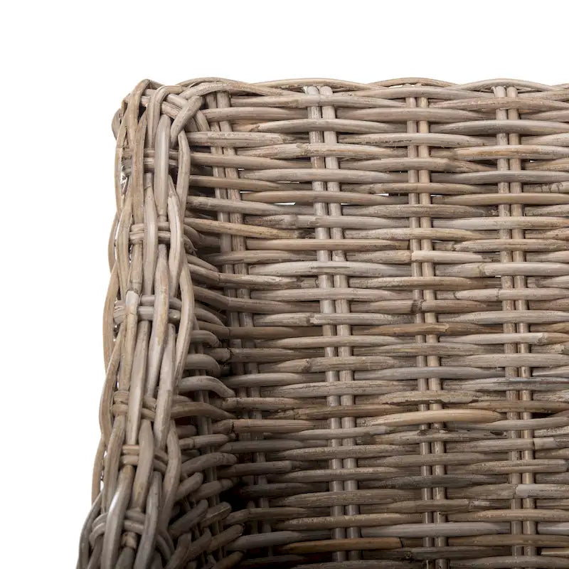 Wicker Washed Wingback Arm Chair (Fully Assembled)