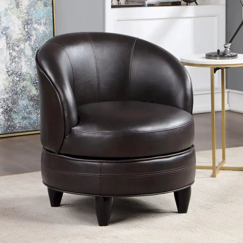 Steve Silver Stella Faux Leather Swivel Accent Chair