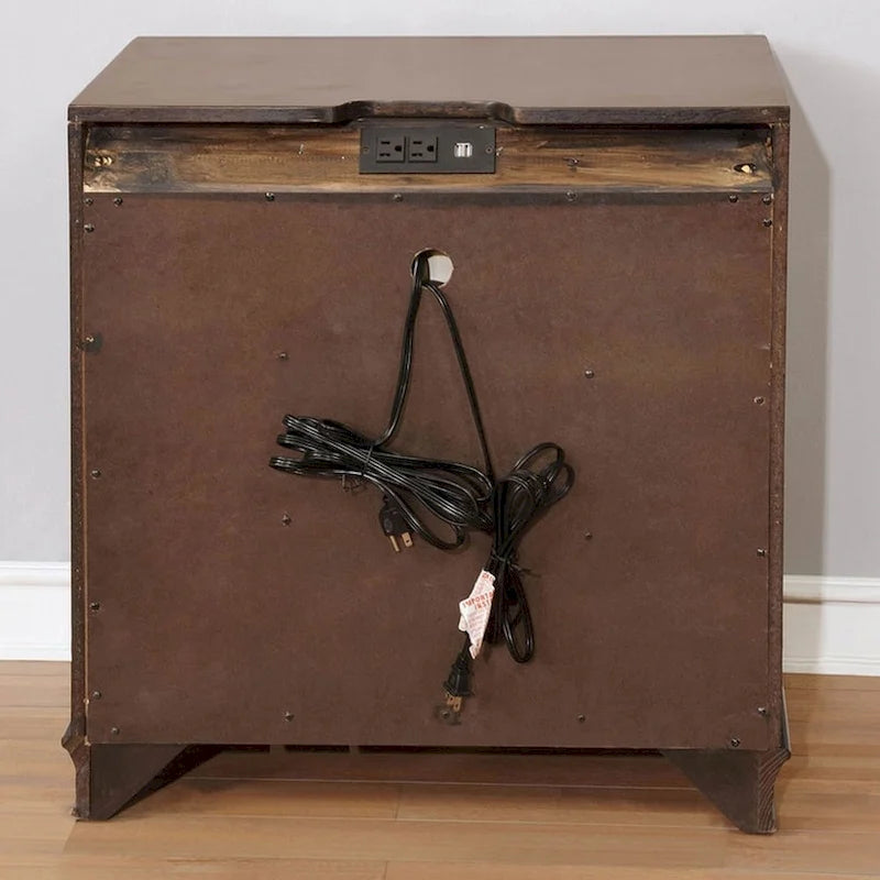3 Drawers Wooden Nightstand