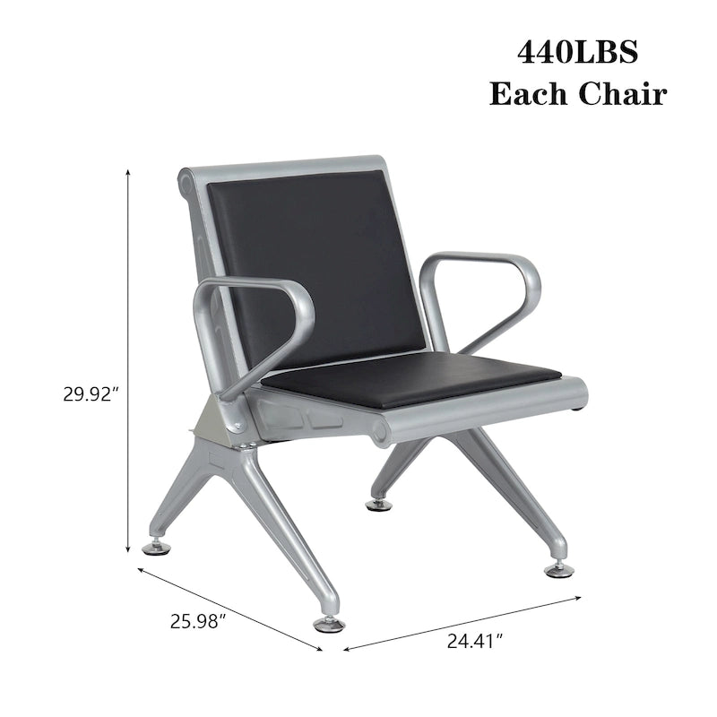 Leather Office Waiting Room Chairs - Reception Guest Bench