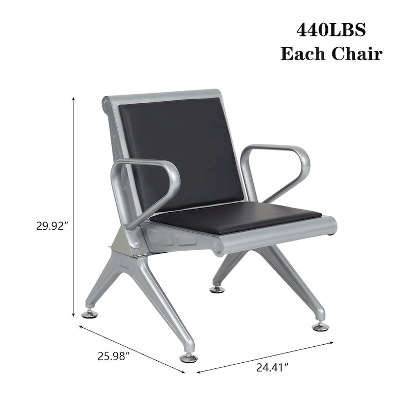 Leather Office Waiting Room Chairs - Reception Guest Bench