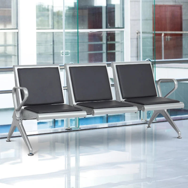 Leather Office Waiting Room Chairs - Reception Guest Bench