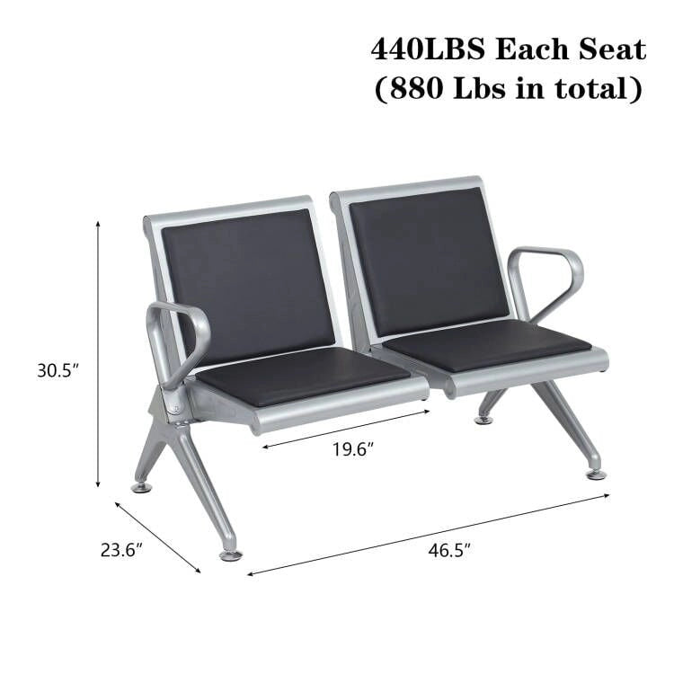 Leather Office Waiting Room Chairs - Reception Guest Bench