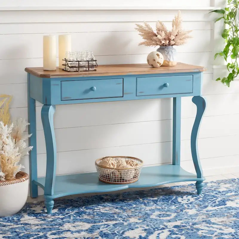 Dark Wood Console Table. - 43Wx15Dx32H