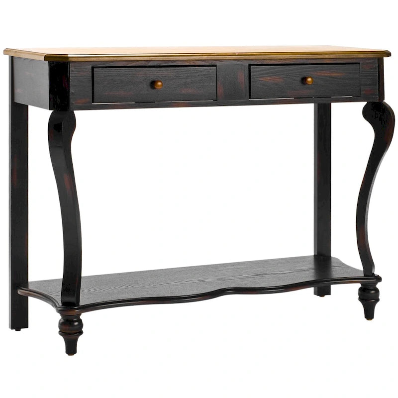 Dark Wood Console Table. - 43Wx15Dx32H