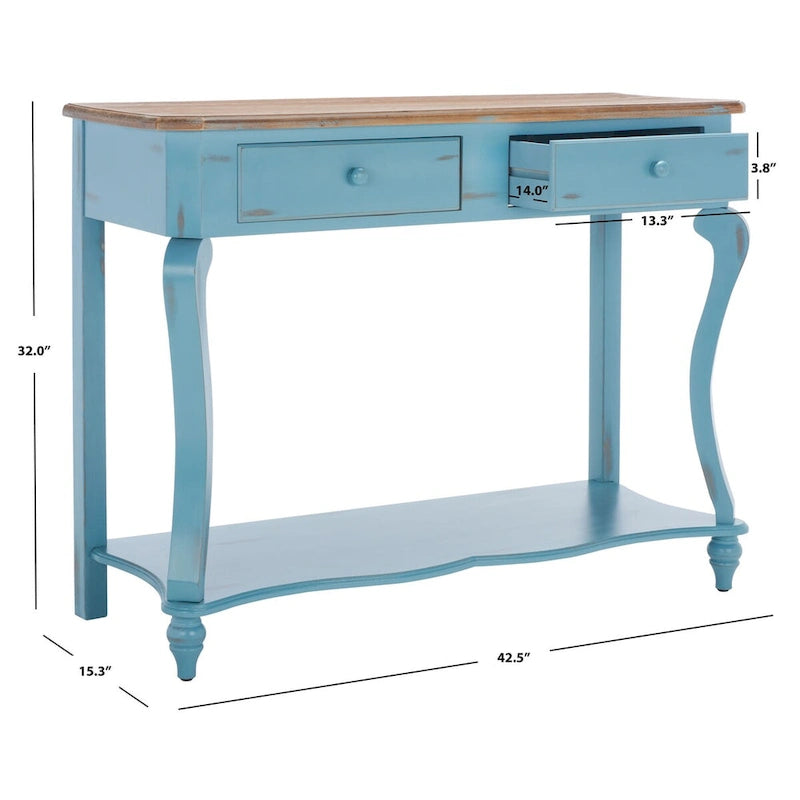 Dark Wood Console Table. - 43Wx15Dx32H
