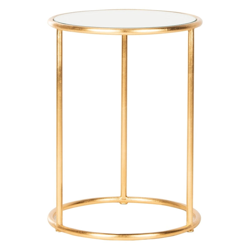 Gold/ Mirror Top Accent Table - 15 x 15 x 19.7 - 15Wx15Dx20H