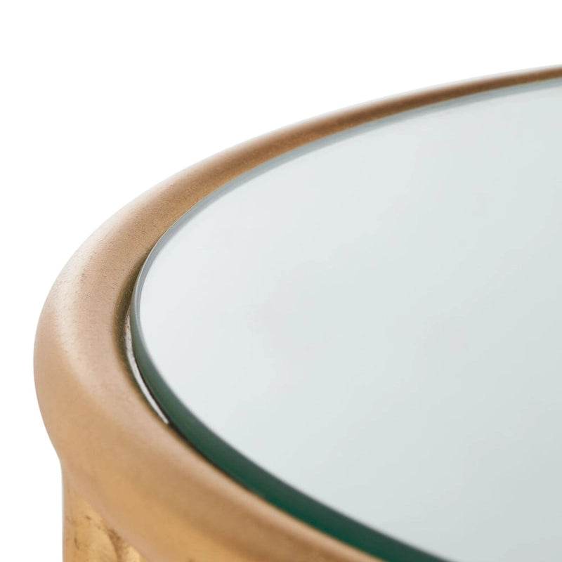 Gold/ Mirror Top Accent Table - 15 x 15 x 19.7 - 15Wx15Dx20H
