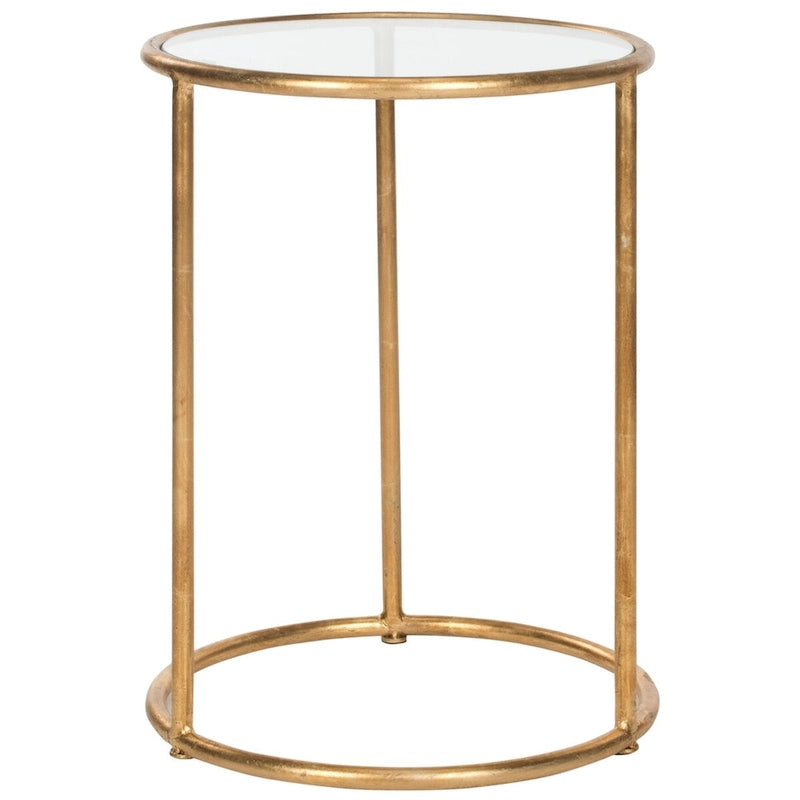 Gold/ Mirror Top Accent Table - 15 x 15 x 19.7 - 15Wx15Dx20H