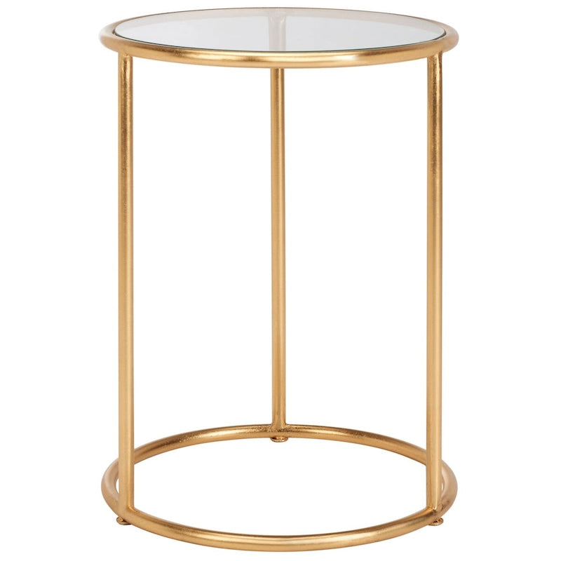 Gold/ Mirror Top Accent Table - 15 x 15 x 19.7 - 15Wx15Dx20H