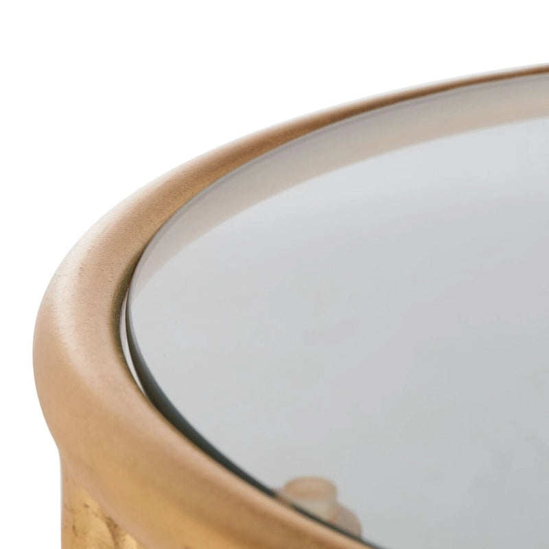 Gold/ Mirror Top Accent Table - 15 x 15 x 19.7 - 15Wx15Dx20H