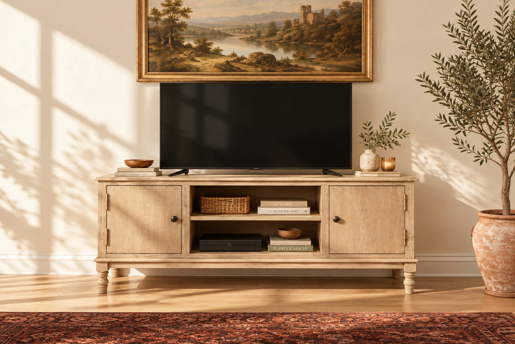 2-Door 1-Shelf TV Media Stand - 47.3 W x 15.8 L x 20 H - 47Wx16Dx20H