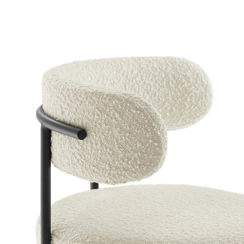 Boucle Fabric Counter Stools - Set of 2