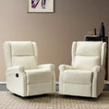 Swivel Nursery Faux Leather Recliner with Metal Base Set of 2 by